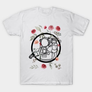 Astronaut and Peonies T-Shirt